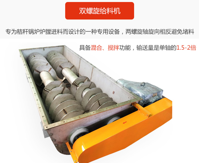 雙螺旋給料機采用雙軸設計，具備混合、攪拌功能。